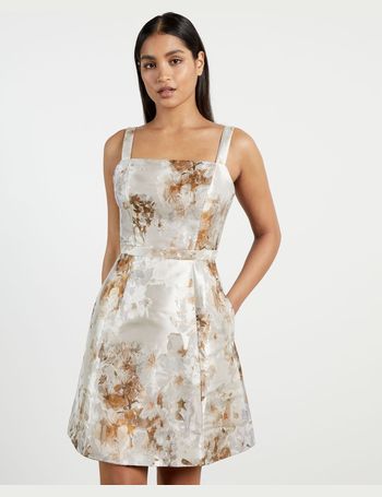 ted baker vanilla floral jacquard full skirted dress