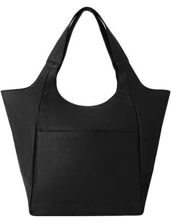 DEBENHAMS ~ GENUINE Soft Black Leather Large Zipped Hand Shoulder Handles  Bag £21.99 - PicClick UK