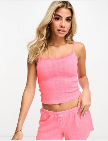ASOS DESIGN jersey beach tank two-piece in neon abstract print