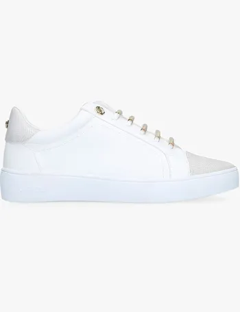 carvela light lace up trainers white
