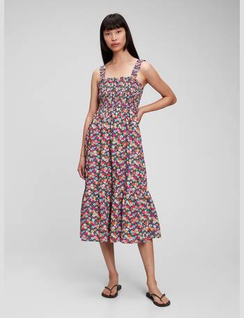 gap smocked midi dress