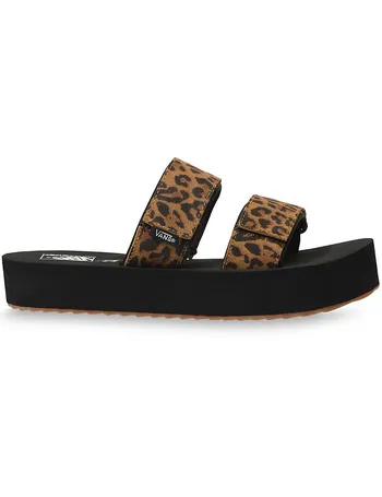 vans leopard print sandals