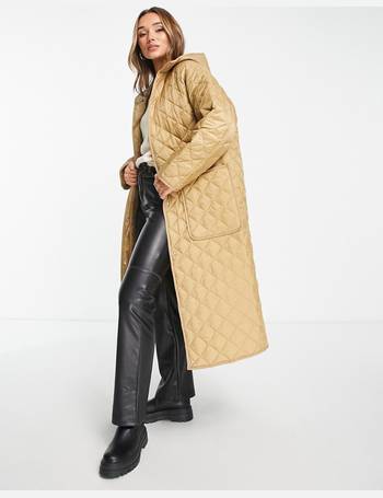 ASOS DESIGN longline plush faux fur coat in camel