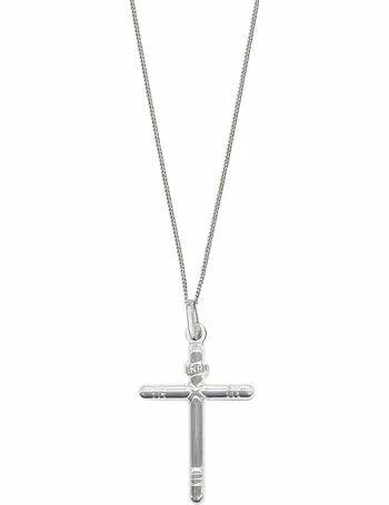 Argos white gold hot sale cross and chain