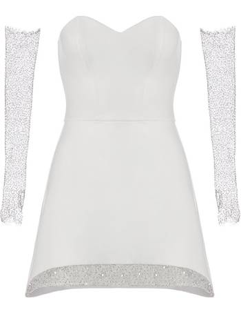 Felice Silver Sequin Mini Dress With Cut Outs, UNDRESS