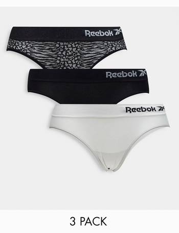 Reebok primula 3 pack seamless thong in black neon cherry grey