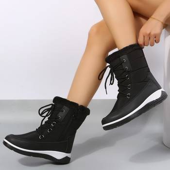 Women Letter Graphic Lace-up Front Zipper Side Boots, Sporty