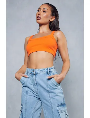 Ribbed Scoop Neck Underboob Crop Top