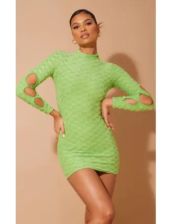 pretty little thing lime green dress