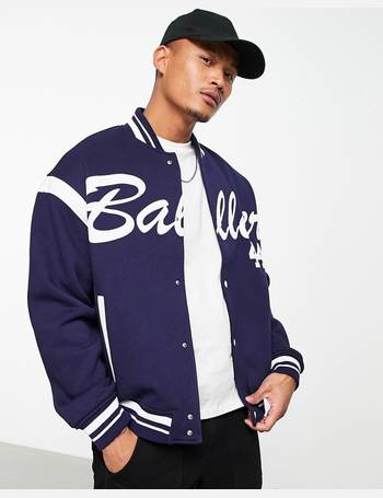 Varsity Bomber Jacket in Navy