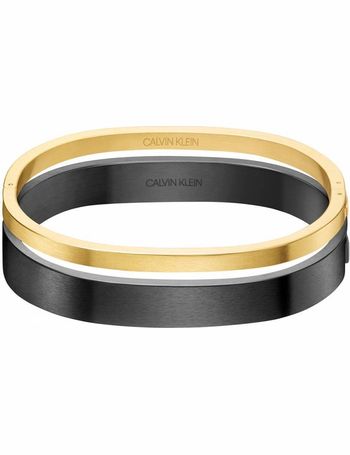 calvin klein silver tone bangle