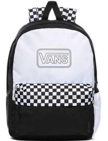 vans realm classic diy checkerboard black & white backpack