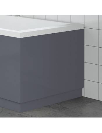Modern Bathroom 800mm End Bath Panel 18mm MDF Grey Gloss Wooden Plinth Easy Cut
