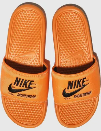 nike orange sliders