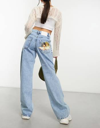 Fiorucci Relaxed Jeans in Laser Monogram Blue