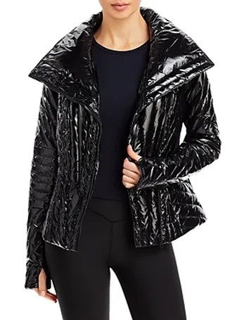 blanc noir moto puffer jacket