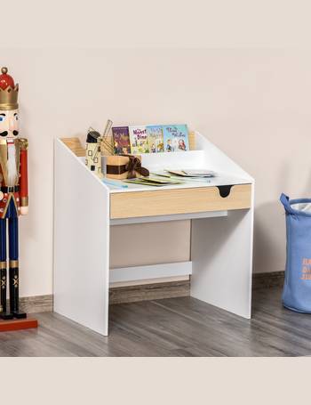 HOMCOM Kids Wooden Study Desk with Drawer Book Storage Layer 70 x 50 x 75 cm 