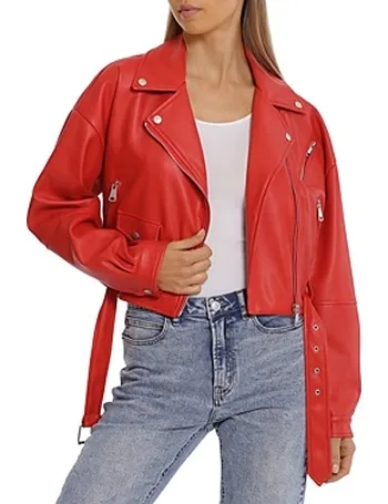 bagatelle cropped leather jacket