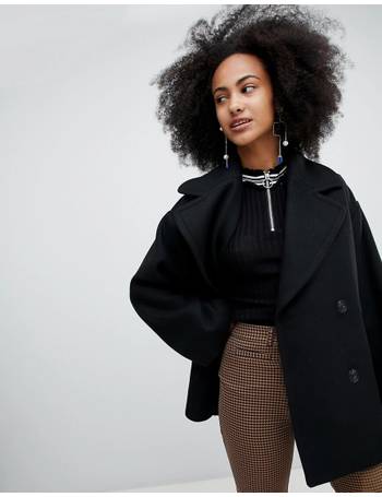 Monki midi tailored coat hotsell in black