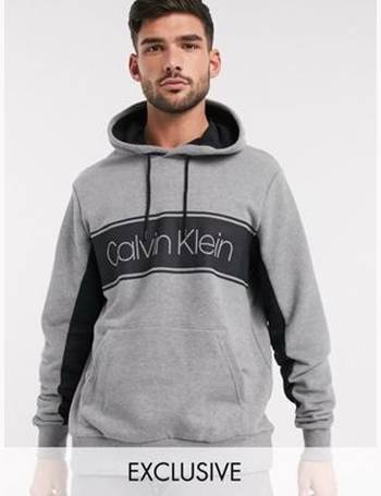 Calvin klein stripe hot sale logo hoodie