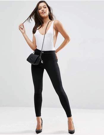 ASOS DESIGN Rivington high waisted cropped jeggings in clean black