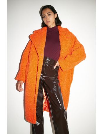 Warehouse double breasted hot sale teddy coat