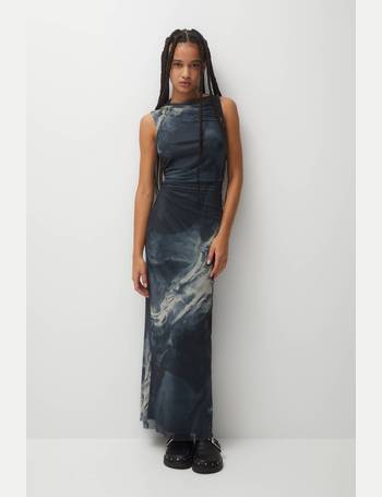 Pull&Bear strappy soft shaping maxi dress in blue grey