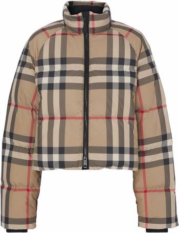 burberry hemsworth checked puffer jacket