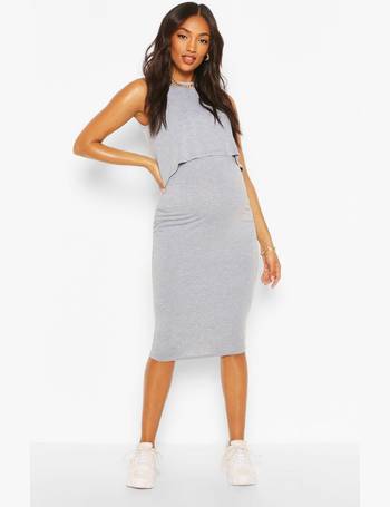 Maternity Nursing Knot Front Stripe Dress