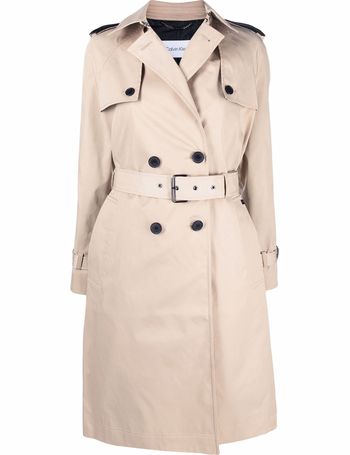 calvin klein long trench coat