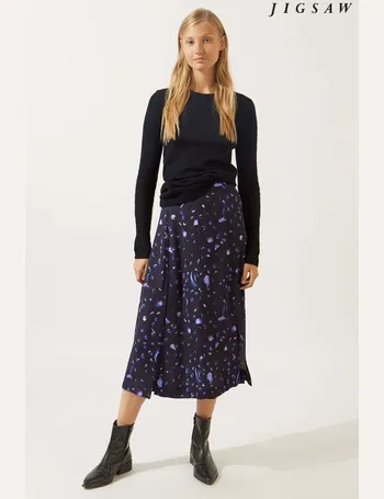 jigsaw paisley wrap midi skirt