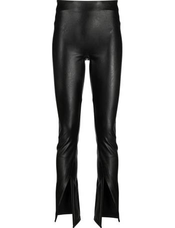 Spanx Petite leather look biker legging with contoured power waistband in  black