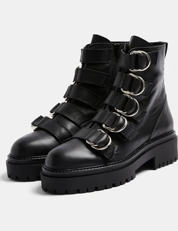 aquarius black chunky leather boots