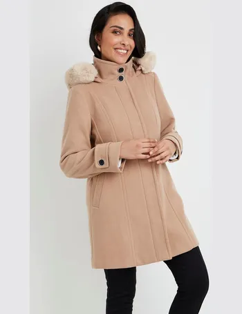 wallis petite faux fur coat