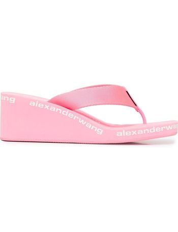 Alexander Wang logo-print Wedge Flip Flops - Farfetch