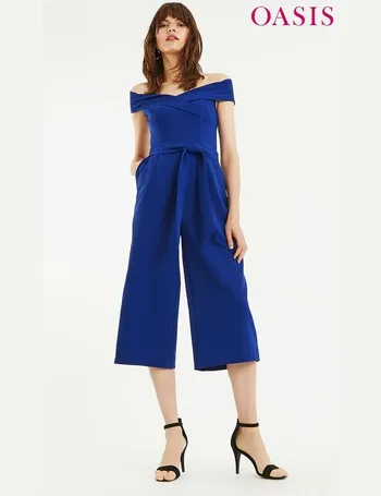 oasis blue bardot jumpsuit