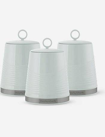 One Morphy Richards Dimensions Set of 3 Round Kitchen Storage Canisters White 