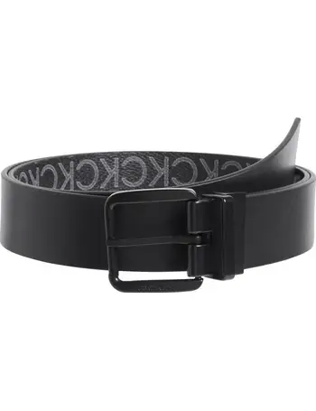 Calvin Klein Jeans round mono leather 35mm belt in black