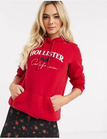 hollister red hoodie women's