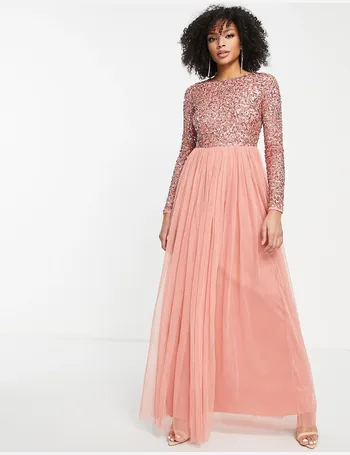 maya halterneck delicate sequin maxi dress