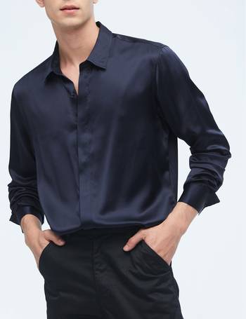 Romantic Stand Collar Silk Shirt