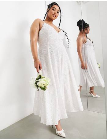 ASOS Asos Edition Arabella Embellished Bodice Mini Wedding Dress With Mesh  Skirt in White