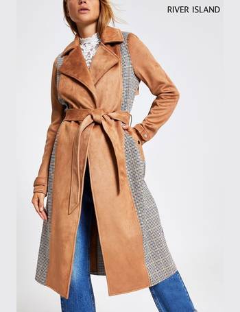 river island camel trench coat