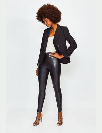 Plus Size Faux Leather And Ponte Leggings