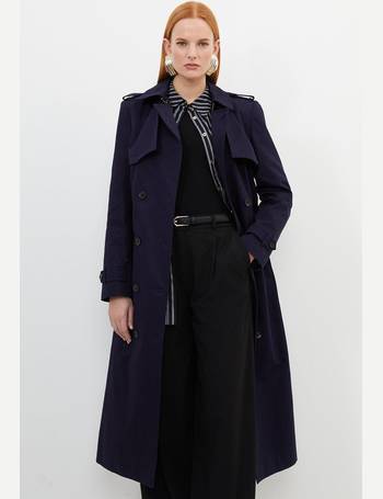 Compact Stretch Belted Double Breasted Maxi Coat | Karen Millen