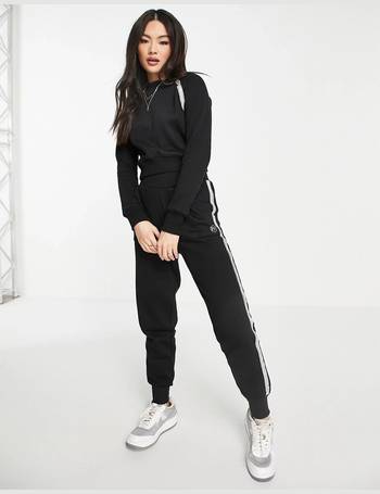 Pindydoll hoodie and sweatpants set with lace-up detail in black