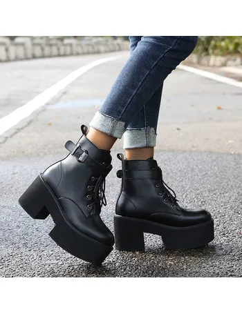 shein black platform boots