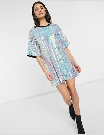 Sequin t shirt dress hot sale uk