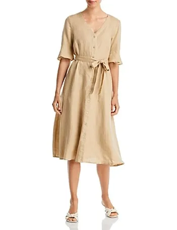 dkny solid linen dress