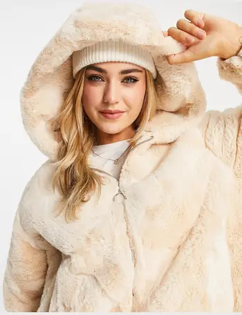 Pimkie faux fur hooded zip sale front jacket